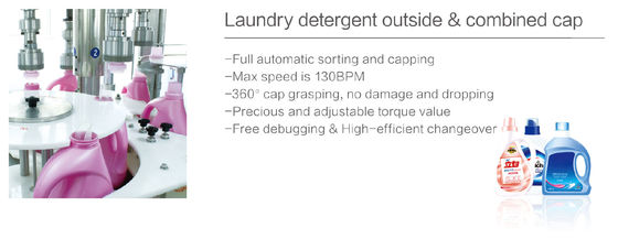 Plastikflaschen-Flüssigwaschmittel-füllende mit einer Kappe bedeckende Maschine 2L 3L 4L 5L