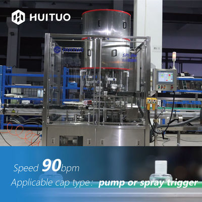 Automatische Flaschen-mit einer Kappe bedeckende Maschine für flüssige reinigende Pumpen-oder Spray-Auslöser