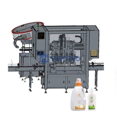 Automatische lineare Schrauben-Flaschen-mit einer Kappe bedeckende Servomaschine mit Kappen-Aufzug und Sortierer