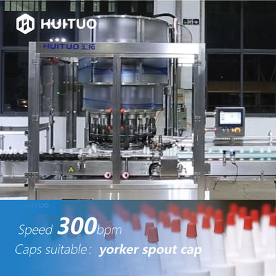 Mit einer Kappe bedeckende Maschine der Hochgeschwindigkeits- Dreh- Plastik-yorker Tüllen-Kappe, 300bpm